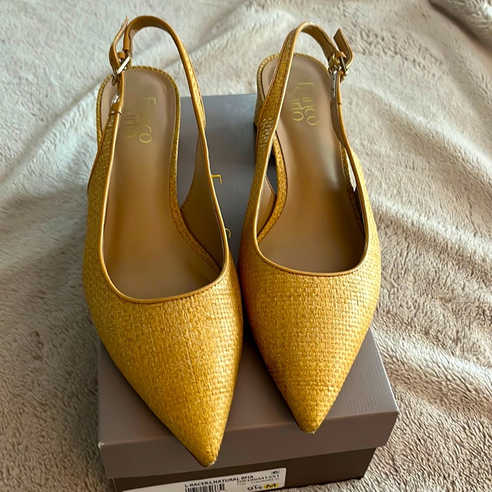 Natural Raffia Slingbacks